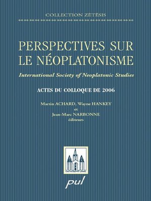 cover image of Perspectives sur le néoplatonisme